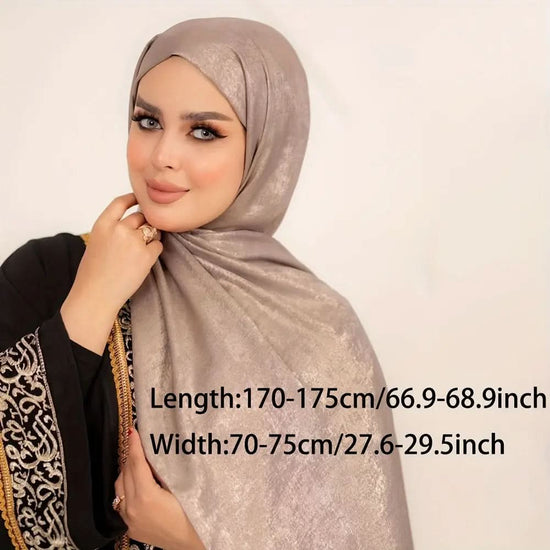 1pc Elegant Velvet Satin Hijab for Women - DONGMEI CHEN TEXTILES