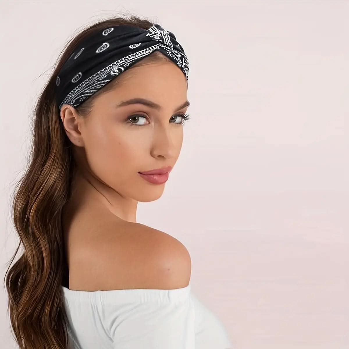 Boho Paisley Criss Cross Headband for Women - DONGMEI CHEN TEXTILES