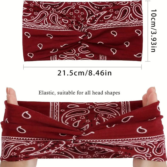 Boho Paisley Criss Cross Headband for Women - DONGMEI CHEN TEXTILES