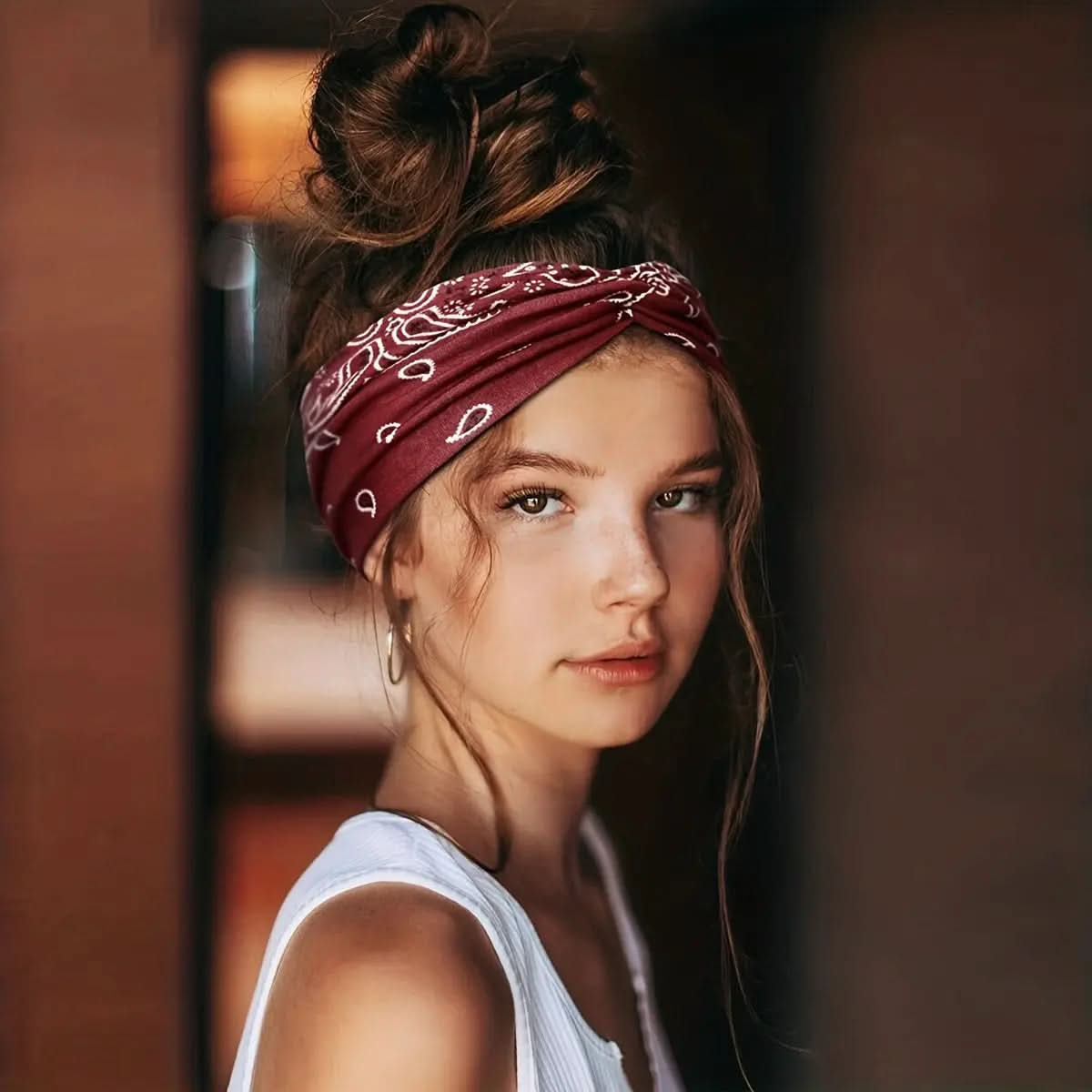 Boho Paisley Criss Cross Headband for Women - DONGMEI CHEN TEXTILES