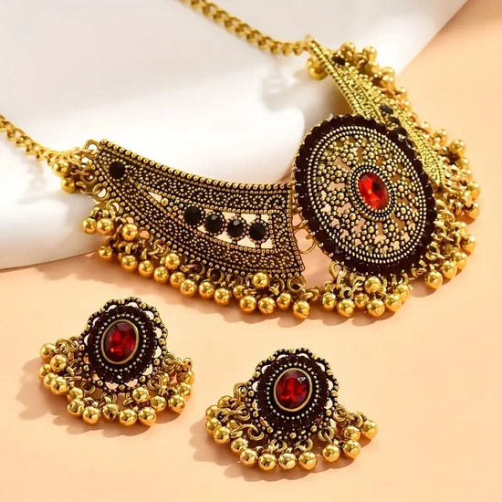 Bollywood earrings + 1 Choker Vintage Jewelry - DONGMEI CHEN TEXTILES