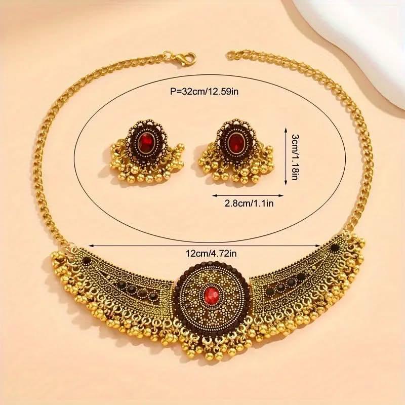 Bollywood earrings + 1 Choker Vintage Jewelry - DONGMEI CHEN TEXTILES