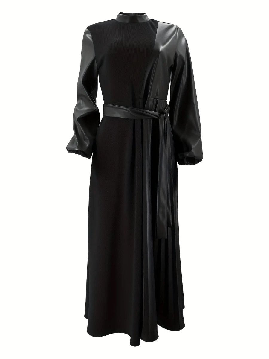 Elegant Pleated Long Dress for Women - Solid Color - DONGMEI CHEN TEXTILES