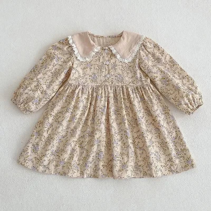 Floral Long Sleeve Girls Dress - Autumn Style - DONGMEI CHEN TEXTILES