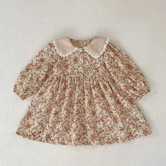 Floral Long Sleeve Girls Dress - Autumn Style - DONGMEI CHEN TEXTILES