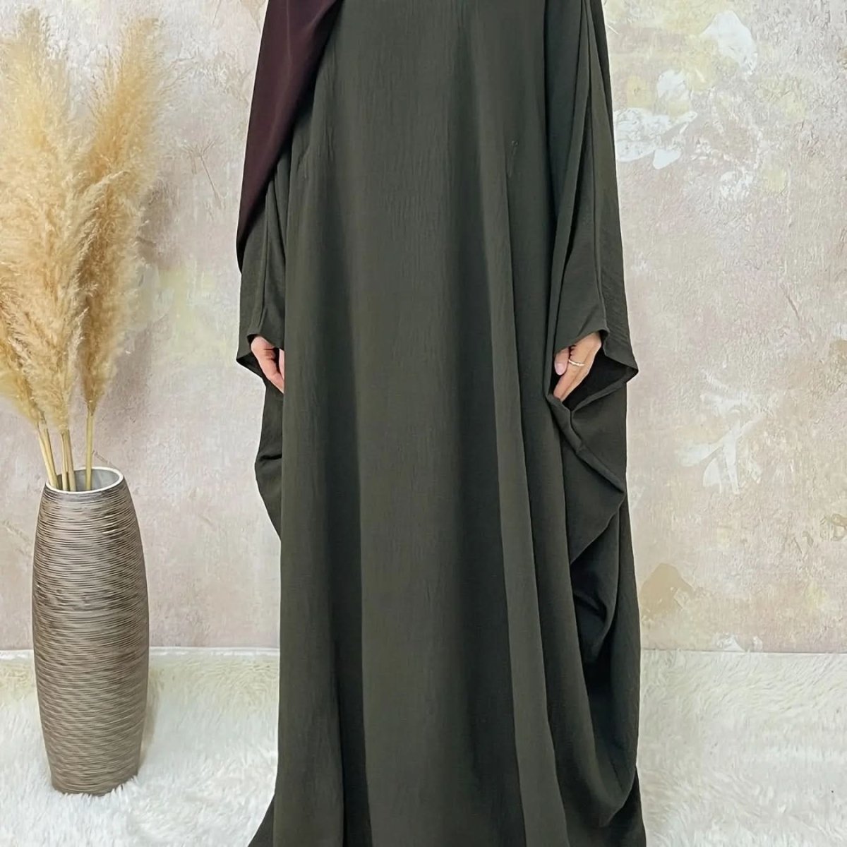 Ramadan Elegant Batwing Sleeve Maxi Dress - DONGMEI CHEN TEXTILES