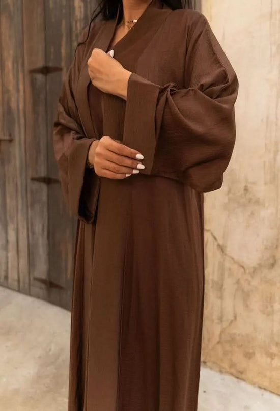 Ramadan kareem 2025 Brown flannel double - layer abaya - DONGMEI CHEN TEXTILES