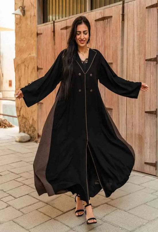 Ramadan kareem 2025 High - end custom messy fashion black abaya - DONGMEI CHEN TEXTILES