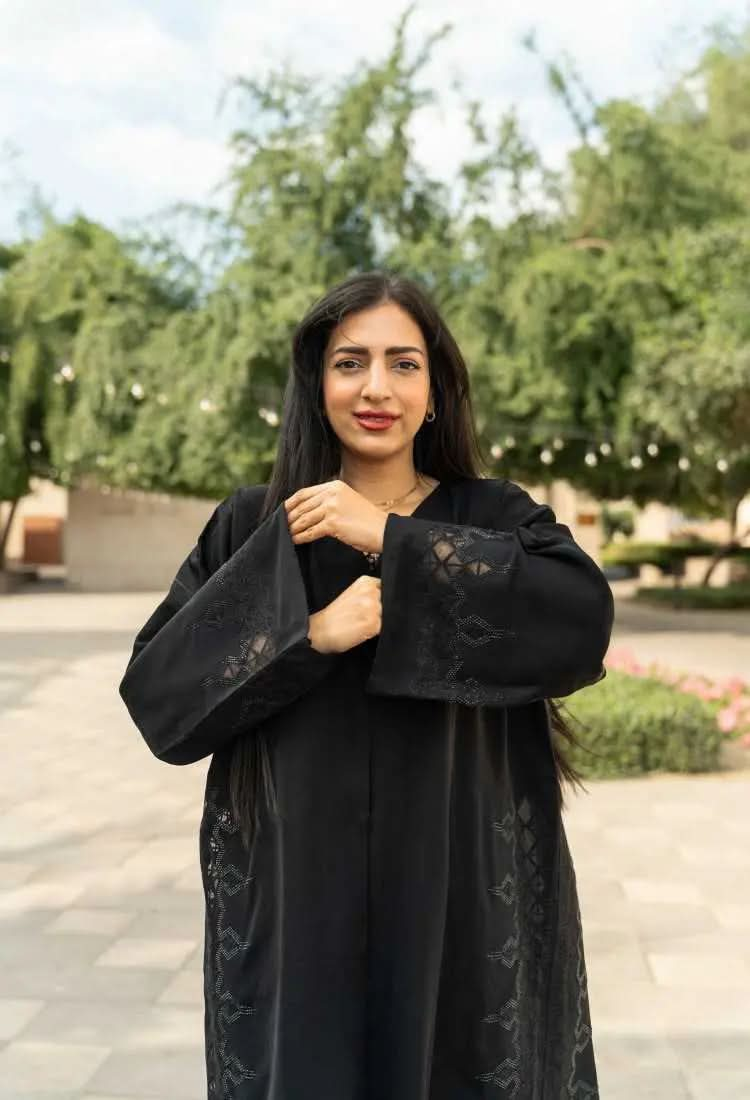 Ramadan kareem 2025 Midnight Grace black nida abaya - DONGMEI CHEN TEXTILES